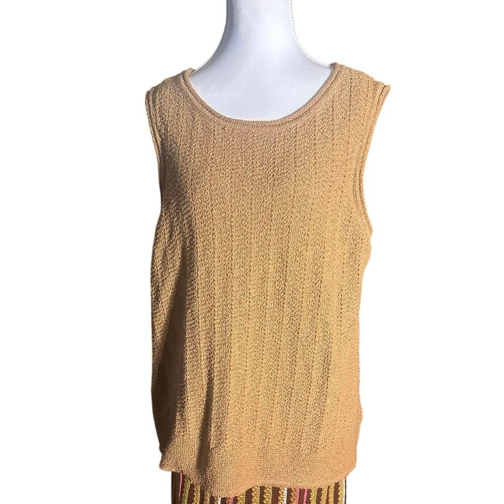 Soft Surroundings Classic Timeless Luxury  Camel Sleeveless Large Sweater